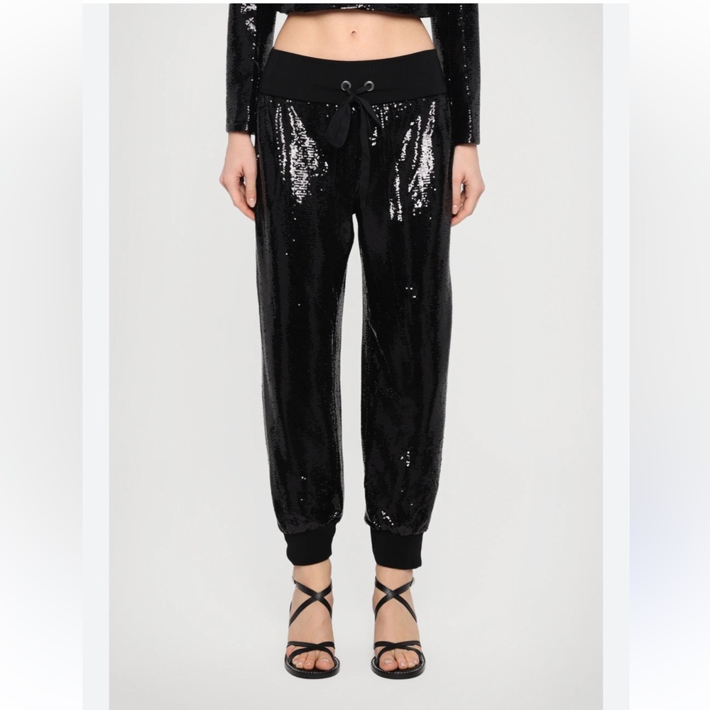 JLUXLABEL Black sequins Jogger dress pants women’s size large